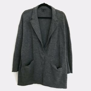 Eileen Fisher Gray Merino Wool Sweater Jacket